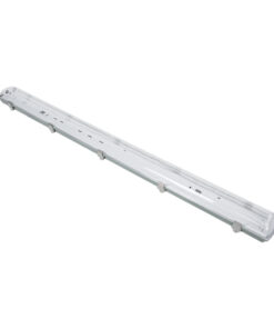 GLOBOSTAR® VIGAS 90613 Γραμμικό Βιομηχανικό Φωτιστικό Σκαφάκι Tri-Proof με Μεταλλικά Clips για 2 x Λάμπες T8 G13 120cm Τύπου Φθορίου LED Τροφοδοσίας Ενός Άκρου 120° AC 220-240V Αδιάβροχο IP65 – Γκρι με Διάφανο Κάλυμμα Πλαστικό PC – Μ126 x Π11.5 x Υ9cm