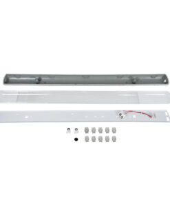 GLOBOSTAR® VIGAS 90613 Γραμμικό Βιομηχανικό Φωτιστικό Σκαφάκι Tri-Proof με Μεταλλικά Clips για 2 x Λάμπες T8 G13 120cm Τύπου Φθορίου LED Τροφοδοσίας Ενός Άκρου 120° AC 220-240V Αδιάβροχο IP65 – Γκρι με Διάφανο Κάλυμμα Πλαστικό PC – Μ126 x Π11.5 x Υ9cm
