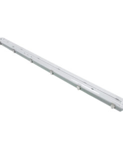 GLOBOSTAR® VIGAS 90615 Γραμμικό Βιομηχανικό Φωτιστικό Σκαφάκι Tri-Proof με Μεταλλικά Clips για 2 x Λάμπες T8 G13 150cm Τύπου Φθορίου LED Τροφοδοσίας Ενός Άκρου 120° AC 220-240V Αδιάβροχο IP65 – Γκρι με Διάφανο Κάλυμμα Πλαστικό PC – Μ156 x Π12 x Υ9cm