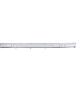 GLOBOSTAR® VIGAS 90615 Γραμμικό Βιομηχανικό Φωτιστικό Σκαφάκι Tri-Proof με Μεταλλικά Clips για 2 x Λάμπες T8 G13 150cm Τύπου Φθορίου LED Τροφοδοσίας Ενός Άκρου 120° AC 220-240V Αδιάβροχο IP65 – Γκρι με Διάφανο Κάλυμμα Πλαστικό PC – Μ156 x Π12 x Υ9cm