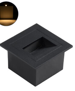 GLOBOSTAR® STEP-MINA 90625 Χωνευτό Αρχιτεκτονικό Φωτιστικό Διαδρόμου/Σκαλοπατιού LED 3W 330lm 30° DC 24V Αδιάβροχο IP65 Θερμό Λευκό 2700K Dimmable - Μαύρο - Μ8.3 x Π8.3 x Υ5cm / Q6.6cm - 3 Χρόνια Εγγύηση