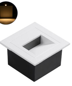 GLOBOSTAR® STEP-MINA 90626 Χωνευτό Αρχιτεκτονικό Φωτιστικό Διαδρόμου/Σκαλοπατιού LED 3W 330lm 30° DC 24V Αδιάβροχο IP65 Θερμό Λευκό 2700K Dimmable - Μαύρο & Λευκό - Μ8.3 x Π8.3 x Υ5cm / Μ6.6 x Π6.6cm - 3 Χρόνια Εγγύηση