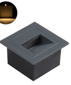 GLOBOSTAR® STEP-MINA 90627 Χωνευτό Αρχιτεκτονικό Φωτιστικό Διαδρόμου/Σκαλοπατιού LED 3W 330lm 30° DC 24V Αδιάβροχο IP65 Θερμό Λευκό 2700K Dimmable - Γκρι Ανθρακί - Μ8.3 x Π8.3 x Υ5cm / Μ6.6 x Π6.6cm - 3 Χρόνια Εγγύηση