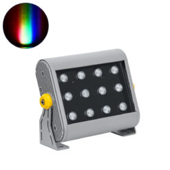 GLOBOSTAR® FLOODHENA 90641 Προβολέας Σποτ Wall Washer LED 24W 1920lm 30° DC 24V Αδιάβροχο IP65 Πολύχρωμο RGB Dimmable DMX512 - Bridgelux SMD Chip - Γκρι Ανθρακί - Μ22.5 x Π6 x Υ16.5cm - 3 Χρόνια Εγγύηση