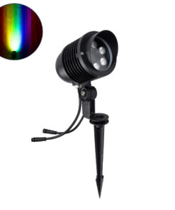 GloboStar® TREELIGHT-LINA 90657 Σποτ Φωτισμού Ειδικό για Φυτά - Δέντρα με Βάση Κήπου / Καρφωτό LED 6W 630lm 30° DC 24V Αδιάβροχο IP65 Μ10.5 x Π18 x Υ40cm Πολύχρωμο RGBW DMX512 - Γκρι Ανθρακί - 3 Years Warranty