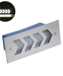 GloboStar® WALLLIGHT-ARINA 90671 Χωνευτό Φωτιστικό Τοίχου LED 6W 690lm 120° DC 24V Αδιάβροχο IP67 Μ17 x Π7 x Υ5.5cm Φυσικό Λευκό 4500K - Ανοξείδωτο Ατσάλι - 3 Years Warranty
