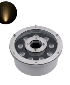 GLOBOSTAR® UNDERWATER-FINA 90674 Υποβρύχιος Προβολέας Σποτ για Σιντριβάνια/Πισίνες LED 9W 990lm 30° DC 24V Αδιάβροχο IP68 Θερμό Λευκό 2700K Dimmable - Ανοξείδωτο Ατσάλι 304 - Φ16 x Υ8cm - 3 Χρόνια Εγγύηση