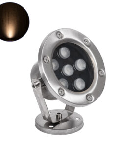 GLOBOSTAR® UNDERWATER-DINA 90676 Υποβρύχιος Προβολέας Σποτ για Σιντριβάνια/Πισίνες LED 6W 660lm 30° DC 24V Αδιάβροχο IP68 Θερμό Λευκό 2700K Dimmable - Ανοξείδωτο Ατσάλι 304 - Μ12 x Π12 x Υ14cm - 3 Χρόνια Εγγύηση