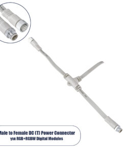 GloboStar® 90702 Ταχυσύνδεσμος Τροφοδοσίας Τύπου T IP65 - 2 Καλώδια +/- σε T DC Power Connector 4 PIN Male για Ένωση 4 PIN Female RGB+RGBW Digital Modules