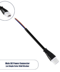 GLOBOSTAR® WWCONNECTOR 90703 2 Pin Σύνδεσμος Τροφοδοσίας για Wall Washers & Προβολείς με Είσοδο 2 x 0.5mm2 & Έξοδο 1 x Αρσενικό Βύσμα Αδιάβροχο IP65 - Μαύρο - Μ11 x Π2 x Υ1.2cm