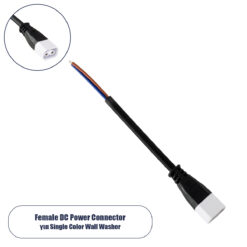 GLOBOSTAR® WWCONNECTOR 90704 2 Pin Σύνδεσμος Τροφοδοσίας για Wall Washers & Προβολείς με Είσοδο 2 x 0.5mm2 & Έξοδο 1 x Θηλυκό Βύσμα Αδιάβροχο IP65 - Μαύρο - Μ11 x Π2 x Υ1.2cm
