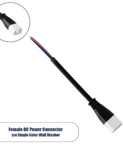 GLOBOSTAR® WWCONNECTOR 90704 2 Pin Σύνδεσμος Τροφοδοσίας για Wall Washers & Προβολείς με Είσοδο 2 x 0.5mm2 & Έξοδο 1 x Θηλυκό Βύσμα Αδιάβροχο IP65 - Μαύρο - Μ11 x Π2 x Υ1.2cm