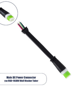 GLOBOSTAR® WWCONNECTOR 90708 5 Pin Σύνδεσμος Τροφοδοσίας για Wall Washers & Προβολείς με Είσοδο 5 x 0.25mm2 & Έξοδο 1 x Αρσενικό Βύσμα Αδιάβροχο IP65 - Μαύρο - Μ11 x Π2 x Υ1.2cm