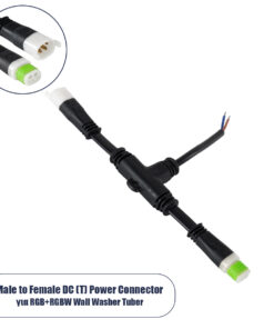 GLOBOSTAR® WWCONNECTOR 90709 5 Pin Σύνδεσμος Τροφοδοσίας I για Wall Washers & Προβολείς με Είσοδο 1 x Αρσενικό Βύσμα & Έξοδο 1 x Θηλυκό Βύσμα Αδιάβροχο IP65 - Μαύρο - Μ20 x Π11.5 x Υ1.5cm
