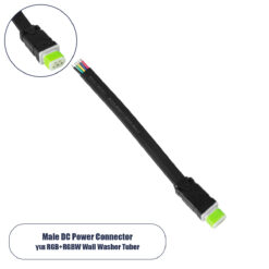 GLOBOSTAR® WWCONNECTOR 90710 5 Pin Σύνδεσμος Τροφοδοσίας για Wall Washers & Προβολείς με Είσοδο 5 x 0.25mm2 & Έξοδο 1 x Αρσενικό Βύσμα Αδιάβροχο IP65 - Μαύρο - Μ16 x Π1.5 x Υ1.2cm