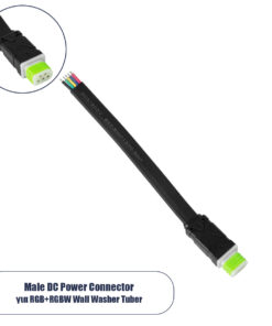 GLOBOSTAR® WWCONNECTOR 90710 5 Pin Σύνδεσμος Τροφοδοσίας για Wall Washers & Προβολείς με Είσοδο 5 x 0.25mm2 & Έξοδο 1 x Αρσενικό Βύσμα Αδιάβροχο IP65 - Μαύρο - Μ16 x Π1.5 x Υ1.2cm