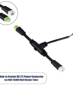 GLOBOSTAR® WWCONNECTOR 90711 5 Pin Σύνδεσμος Τροφοδοσίας I για Wall Washers & Προβολείς με Είσοδο 1 x Αρσενικό Βύσμα & Έξοδο 1 x Θηλυκό Βύσμα Αδιάβροχο IP65 - Μαύρο - Μ20 x Π11.5 x Υ1.5cm