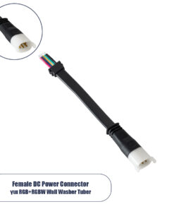 GLOBOSTAR® WWCONNECTOR 90712 5 Pin Σύνδεσμος Τροφοδοσίας για Wall Washers & Προβολείς με Είσοδο 5 x 0.25mm2 & Έξοδο 1 x Θηλυκό Βύσμα Αδιάβροχο IP65 - Μαύρο - Μ16 x Π2 x Υ1.2cm