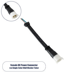 GLOBOSTAR® WWCONNECTOR 90714 2 Pin Σύνδεσμος Τροφοδοσίας για Wall Washers & Προβολείς με Είσοδο 2 x 0.5mm2 & Έξοδο 1 x Θηλυκό Βύσμα Αδιάβροχο IP65 - Μαύρο - Μ16 x Π2 x Υ1.2cm