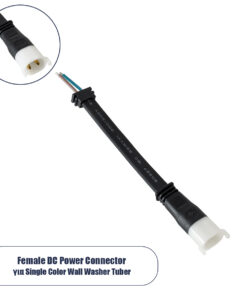 GLOBOSTAR® WWCONNECTOR 90714 2 Pin Σύνδεσμος Τροφοδοσίας για Wall Washers & Προβολείς με Είσοδο 2 x 0.5mm2 & Έξοδο 1 x Θηλυκό Βύσμα Αδιάβροχο IP65 - Μαύρο - Μ16 x Π2 x Υ1.2cm
