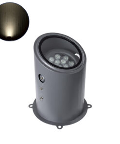 GloboStar® FLOOD-MILO 90735 Κινούμενος Προβολέας - Σποτ Φωτισμού Wall Washer για Φωτισμό Κτιρίων LED 12W 1140lm 10° AC 220-240V Αδιάβροχο IP67 Φ17 x Υ26cm Φυσικό Λευκό 4500K - Γκρι Ανθρακί - 3 Χρόνια Εγγύηση