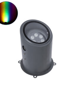 GloboStar® FLOOD-MILO 90736 Κινούμενος Προβολέας - Σποτ Φωτισμού Wall Washer για Φωτισμό Κτιρίων LED 12W 1020lm 10° DC 24V Αδιάβροχο IP67 Φ17 x Υ26cm RGBW DMX512 - Γκρι Ανθρακί - 3 Χρόνια Εγγύηση
