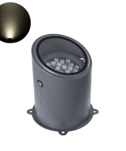 GloboStar® FLOOD-MILO 90738 Κινούμενος Προβολέας - Σποτ Φωτισμού Wall Washer για Φωτισμό Κτιρίων LED 24W 2280lm 10° AC 220-240V Αδιάβροχο IP67 Φ22 x Υ30cm Φυσικό Λευκό 4500K - Γκρι Ανθρακί - 3 Χρόνια Εγγύηση