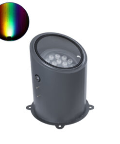 GloboStar® FLOOD-MILO 90739 Κινούμενος Προβολέας - Σποτ Φωτισμού Wall Washer για Φωτισμό Κτιρίων LED 24W 2040lm 10° DC 24V Αδιάβροχο IP67 Φ22 x Υ30cm RGBW DMX512 - Γκρι Ανθρακί - 3 Χρόνια Εγγύηση