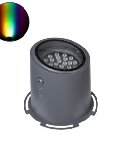 GloboStar® FLOOD-MILO 90742 Κινούμενος Προβολέας - Σποτ Φωτισμού Wall Washer για Φωτισμό Κτιρίων LED 48W 4080lm 10° DC 24V Αδιάβροχο IP67 Φ26 x Υ30cm RGBW DMX512 - Γκρι Ανθρακί - 3 Χρόνια Εγγύηση