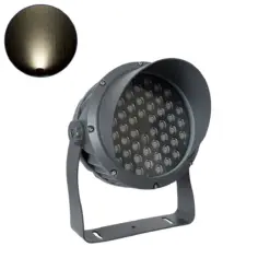 GLOBOSTAR® FLOODIMO 90744 Προβολέας Σποτ Wall Washer με Αντιθαμβωτική Γρίλια LED 54W 5130lm 10° AC 220-240V Αδιάβροχο IP67 Φυσικό Λευκό 4500K - Bridgelux SMD Chip - Γκρι Ανθρακί - Μ26 x Π29 x Υ31cm - 3 Χρόνια Εγγύηση