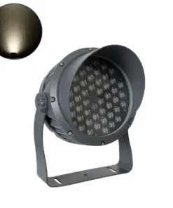 GLOBOSTAR® FLOODIMO 90744 Προβολέας Σποτ Wall Washer με Αντιθαμβωτική Γρίλια LED 54W 5130lm 10° AC 220-240V Αδιάβροχο IP67 Φυσικό Λευκό 4500K - Bridgelux SMD Chip - Γκρι Ανθρακί - Μ26 x Π29 x Υ31cm - 3 Χρόνια Εγγύηση