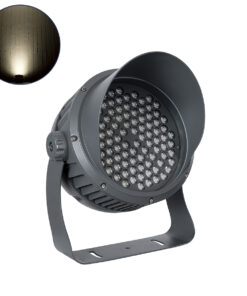GLOBOSTAR® FLOODIMO 90747 Προβολέας Σποτ Wall Washer με Αντιθαμβωτική Γρίλια LED 100W 9500lm 10° AC 220-240V Αδιάβροχο IP67 Φυσικό Λευκό 4500K - Bridgelux SMD Chip - Γκρι Ανθρακί - Μ34 x Π36 x Υ44cm - 3 Χρόνια Εγγύηση