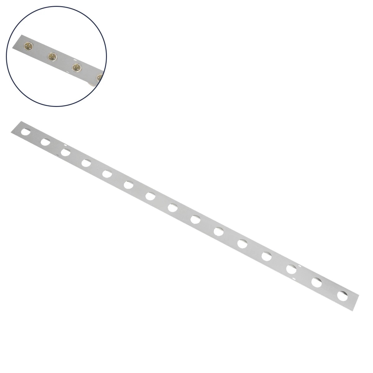 GloboStar® 90829 Μεταλλικο Καλυμμα 1 Μέτρου 15 Τεμαχίων για Ψηφιακή Αλυσίδα Γιρλάντα 20 Σποτ LED με Κωδικό 90140 Ασημί Μ100 x Π4.7 x Υ1cm
