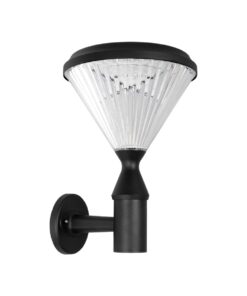 GLOBOSTAR® SOLARTIS 90527 Μοντέρνο Φωτιστικό Τοίχου – Απλίκα LED 10W 1000lm 180° με Ενσωματωμένο Φωτοβολταϊκό Panel 6V 5W & Επαναφορτιζόμενη Μπαταρία Li-ion 3.2V 6000mAh με Αισθητήρα Ημέρας-Νύχτας Αδιάβροχο IP65 Ψυχρό Λευκό 6000K – Sanan SMD Chip – Μαύρο – Μ26.5 x Π30 x Υ40cm – 2 Χρόνια Εγγύηση