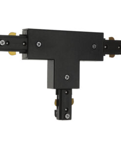 GloboStar S-40050 Διφασικός Connector 3 Καλωδίων Συνδεσμολογίας Ταφ (Τ) για Μαύρη Ράγα Οροφής