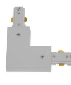 GloboStar S-40047 Διφασικός Connector 3 Καλωδίων Συνδεσμολογίας Ελ (L) για Λευκή Ράγα Οροφής