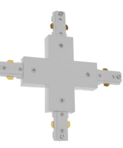 GloboStar S-40051 Διφασικός Connector 3 Καλωδίων Συνδεσμολογίας Cross (+) για Λευκή Ράγα Οροφής