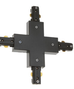 GloboStar S-40052 Διφασικός Connector 3 Καλωδίων Συνδεσμολογίας Cross (+) για Μαύρη Ράγα Οροφής