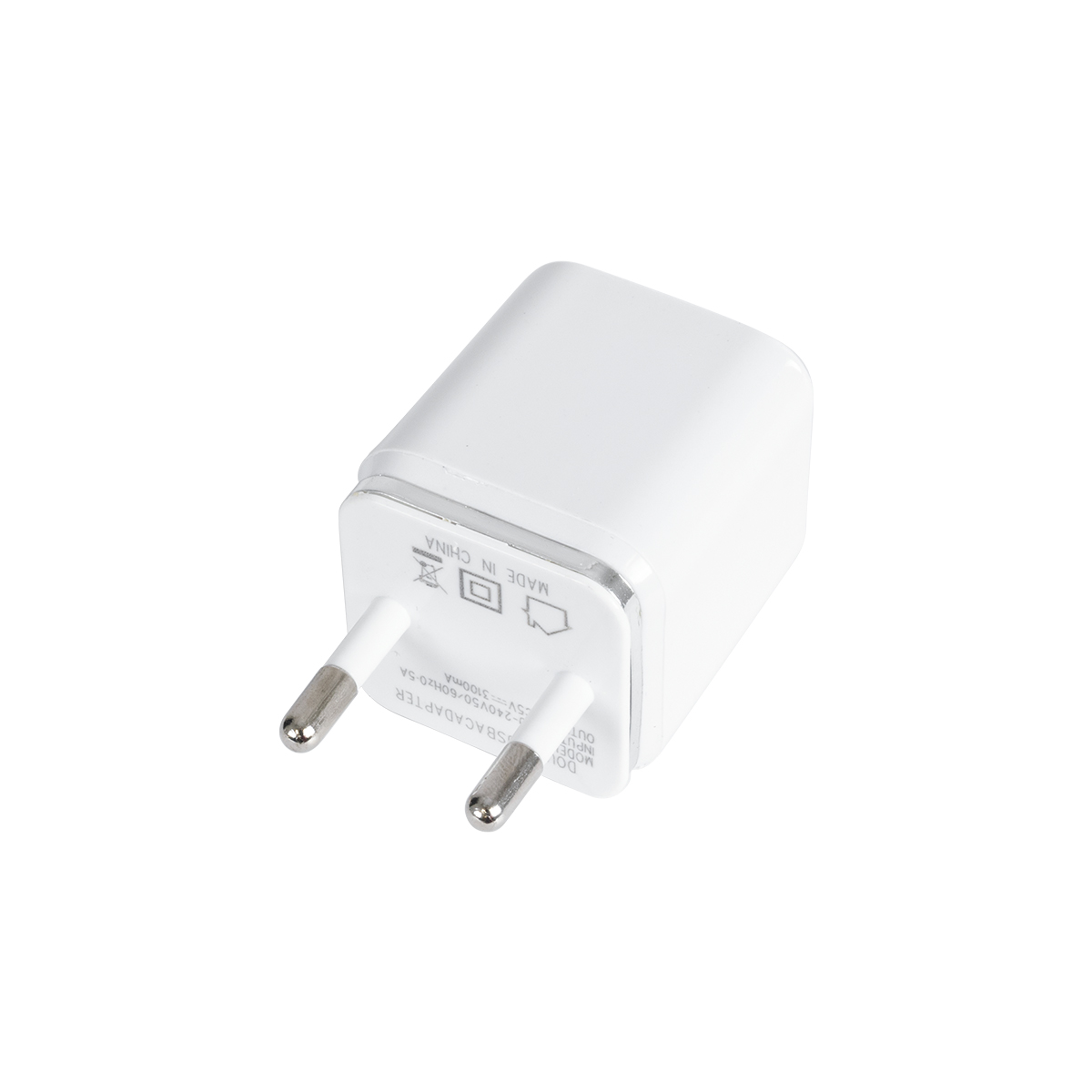 GLOBOSTAR® CHARGER 79701 Πολυφορτιστής Πρίζας DC 5V με 1 x USB-A 1.0 & 1 x USB-A 2.1 για IPad 15W 3.1A AC 220-240V IP20 - Λευκό - Μ5.2 x Π3 x Υ3cm - Image 3