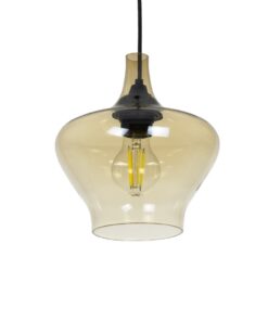 GLOBOSTAR® OVOCE 206-0033 Μοντέρνο Κρεμαστό Φωτιστικό Οροφής με Ντουί 1 x E27 AC 220-240V IP20 – Mελί – Μ20 x Π20 x Υ22cm