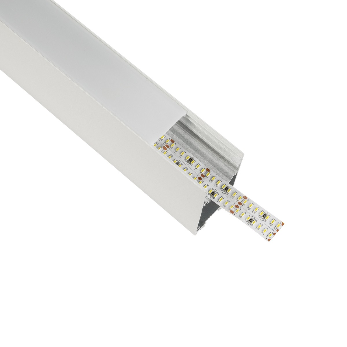 GLOBOSTAR® ALP-LINEAR LUMILINE 61763-3M Επιφανειακό / Κρεμαστό / Επιτοίχιο Προφίλ Αλουμινίου με Λευκό Γαλακτερό Πατητό Κάλυμμα για Ταινίες LED IP20 - Λευκό Ματ - Μ300 x Π3.5 x Υ7cm - Image 2