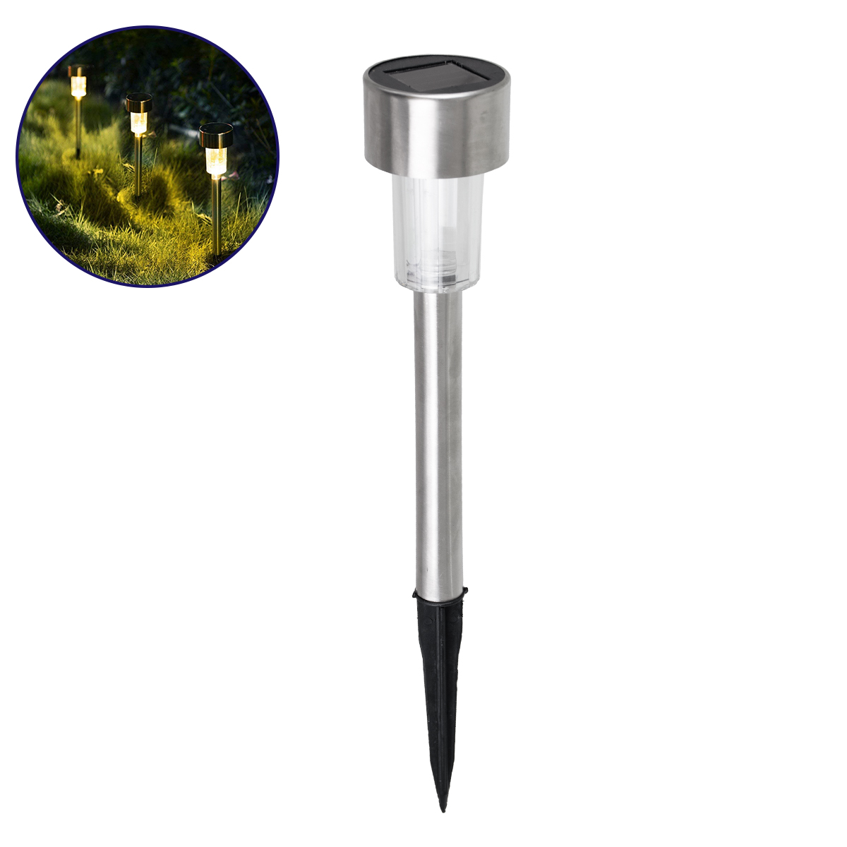 GLOBOSTAR® SOLARDECOR 71521 Διακοσμητικό Φωτιστικό Κήπου LED 1W 40lm 180° DC 5V με Φωτοβολταϊκό Panel 5V 0.1W & Επαναφορτιζόμενη Μπαταρία Li-ion 3.2V 600mAh Αδιάβροχο IP65 Θερμό Λευκό 2700K - Μ4.7 x Π4.7 x Υ29.5cm - 2 Χρόνια Εγγύηση - Image 2