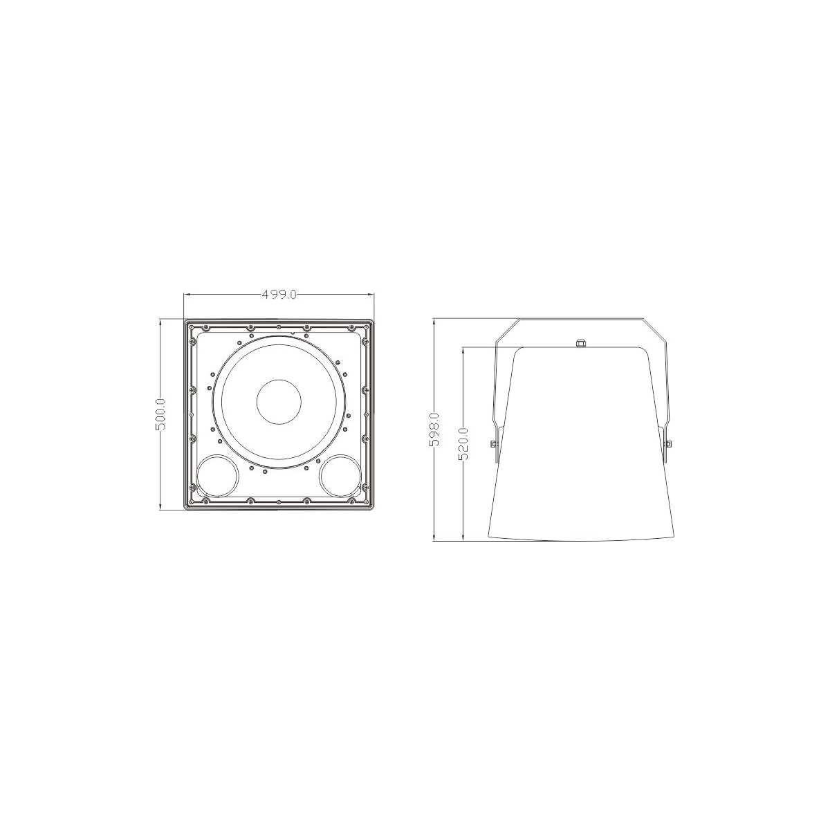 GloboStar® FDB LT115BT 98011 Facilities Speaker - Παθητικό Ηχείο Subwoofer Εγκαταστάσεων Επιτοίχιο με Μετασχηματιστή 100V & 8Ω - 400W RMS (1600W Peak) - 1 x 15" Inches LF - Αδιάβροχο IP56 - Λευκό - Μ49 x Π50 x Υ52cm - Image 11