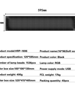 GLOBOSTAR® MATRIX GLB-106-0003 Εύκαμπτη Κυλιόμενη Ψηφιακή Επιγραφή 59.5x12cm P6 96×16 Pixel LED 10W DC 5V 2A με USB 2.0 Αδιάβροχο IP65 Πολύχρωμο RGB – Bluetooth Control μέσω iPIXEL APP – Μ59.5 x Π0.2 x Υ12cm – 2 Χρόνια Εγγύηση