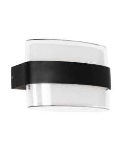 GLOBOSTAR® EMPIRE 60782 Μοντέρνο Φωτιστικό Τοίχου – Απλίκα LED 12W 1260lm 120° AC 220-240V Αδιάβροχο IP65 Φυσικό Λευκό 4500K – Bridgelux SMD Chip & TÜV SÜD Driver – Μαύρο Ματ – Μ18.5 x Π9 x Υ12cm – 3 Χρόνια Εγγύηση