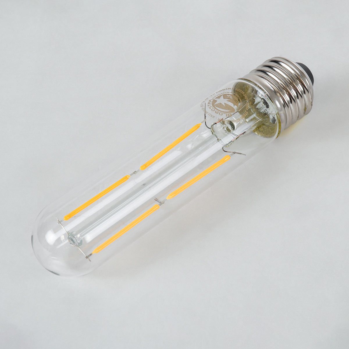GLOBOSTAR® TUBIS 99019 Λάμπα Σωλήνας E27 T30 LED 4W 400lm 360° AC 220-240V IP20 Θερμό Λευκό 2700K Dimmable - Long Filament Chip - Διάφανο - Μ3 x Π3 x Υ13.5cm - 3 Χρόνια Εγγύηση - Image 3