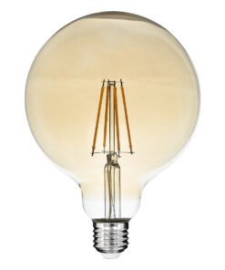 Alternative view of GLOBOSTAR® BUBBLE 99043 Λάμπα E27 G125 LED 8W 720lm 360° AC 220-240V IP20 Ultra Θερμό Λευκό 2200K Dimmable - Long Filament Chip - Μελί - Μ12.5 x Π12.5 x Υ18cm - 3 Χρόνια Εγγύηση