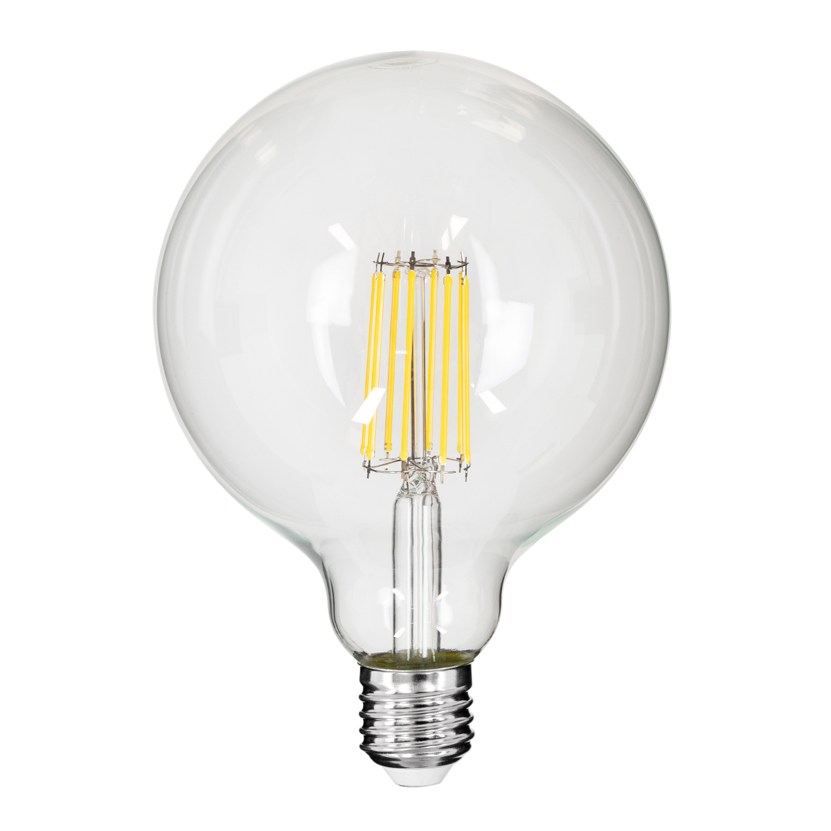 GLOBOSTAR® BUBBLE 99055 Λάμπα E27 G125 LED 12W 1320lm 360° AC 220-240V IP20 Φυσικό Λευκό 4500K Dimmable - Long Filament Chip - Διάφανο - Μ12.5 x Π12.5 x Υ18cm - 3 Χρόνια Εγγύηση - Image 2