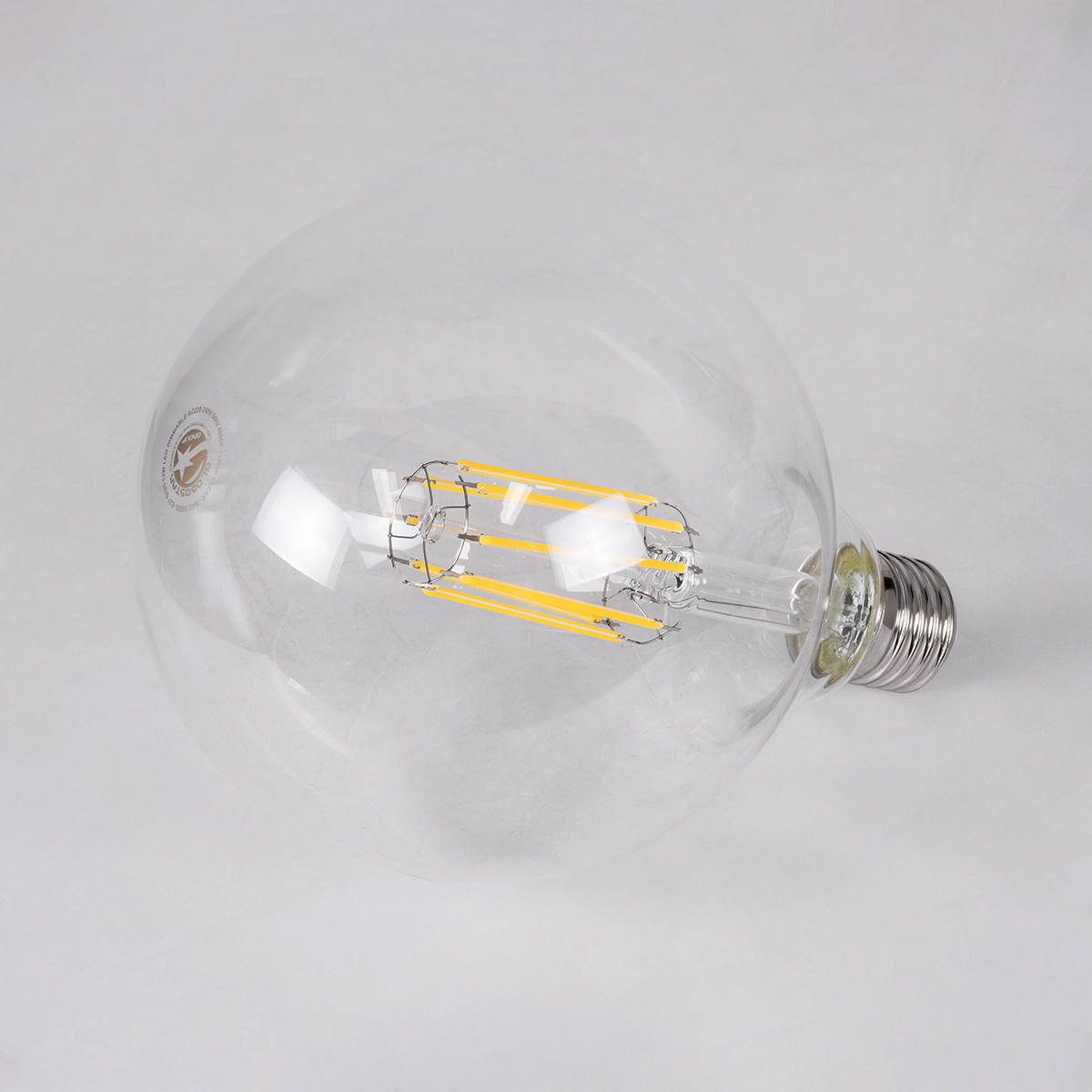GLOBOSTAR® BUBBLE 99055 Λάμπα E27 G125 LED 12W 1320lm 360° AC 220-240V IP20 Φυσικό Λευκό 4500K Dimmable - Long Filament Chip - Διάφανο - Μ12.5 x Π12.5 x Υ18cm - 3 Χρόνια Εγγύηση - Image 3