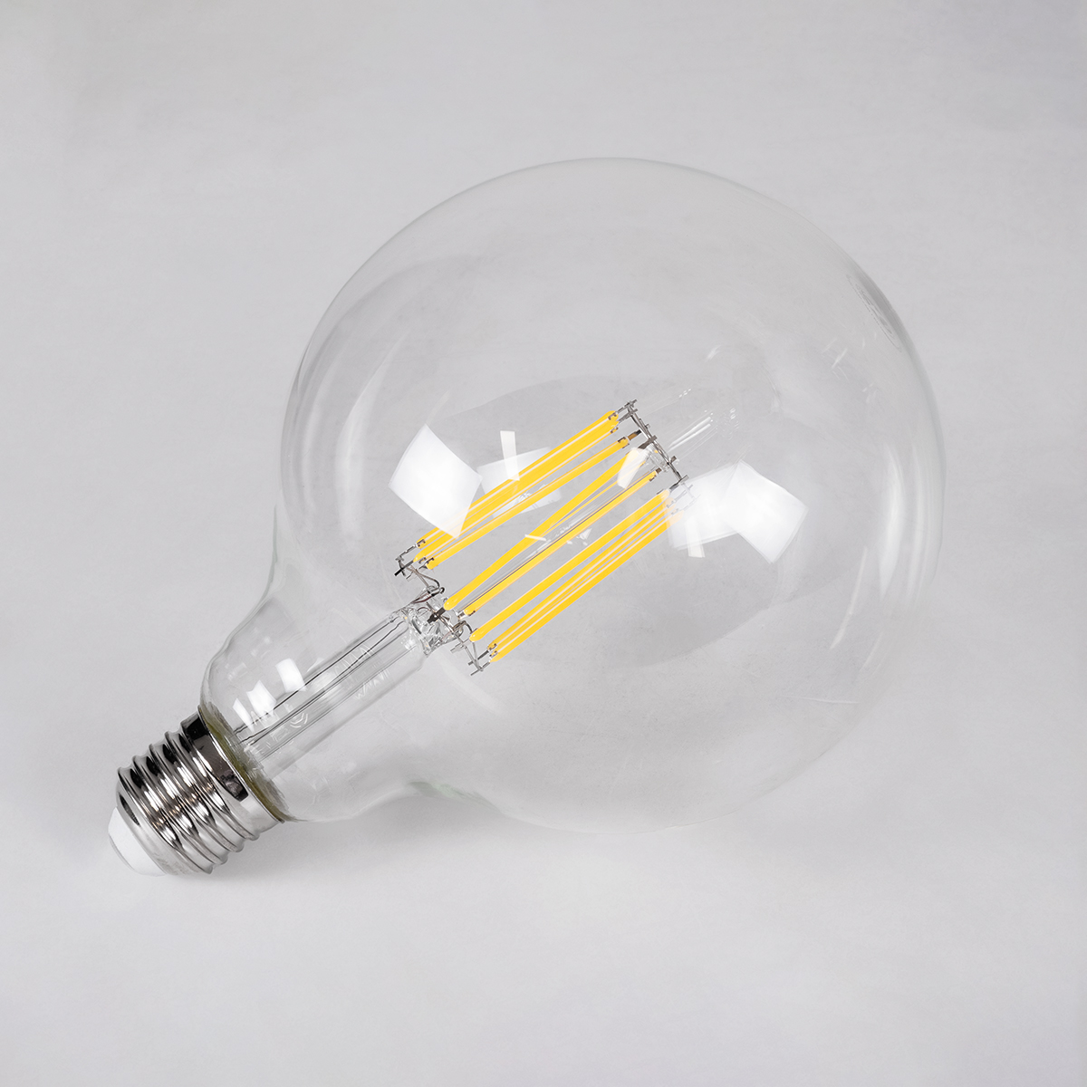 GLOBOSTAR® BUBBLE 99055 Λάμπα E27 G125 LED 12W 1320lm 360° AC 220-240V IP20 Φυσικό Λευκό 4500K Dimmable - Long Filament Chip - Διάφανο - Μ12.5 x Π12.5 x Υ18cm - 3 Χρόνια Εγγύηση - Image 4